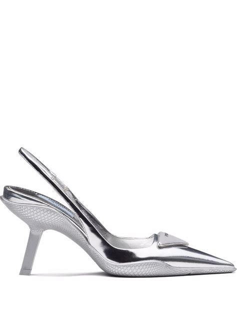 prada silver slingbacks.